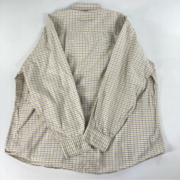 Woolrich Chamois Flannel Shirt Mens XL Beige 100% Cotton Plaid Western 6064 - Picture 7 of 16